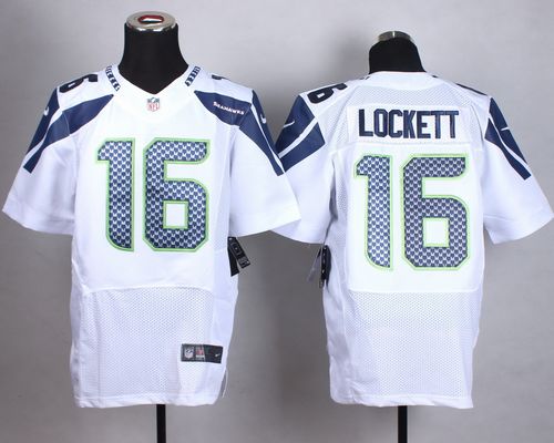 Nike Seahawks #16 Tyler Lockett White Men's Stitched NFL Vapor Untouchable Elite Jersey - Click Image to Close